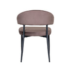 Eetkamerstoel Bliss - Taupe - Fluweel - Zwart Metalen Frame