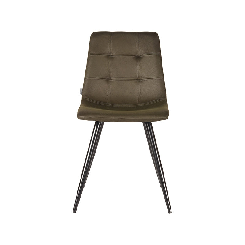 Eetkamerstoel Jay - Army - Microvezel - Zwart Metalen Frame