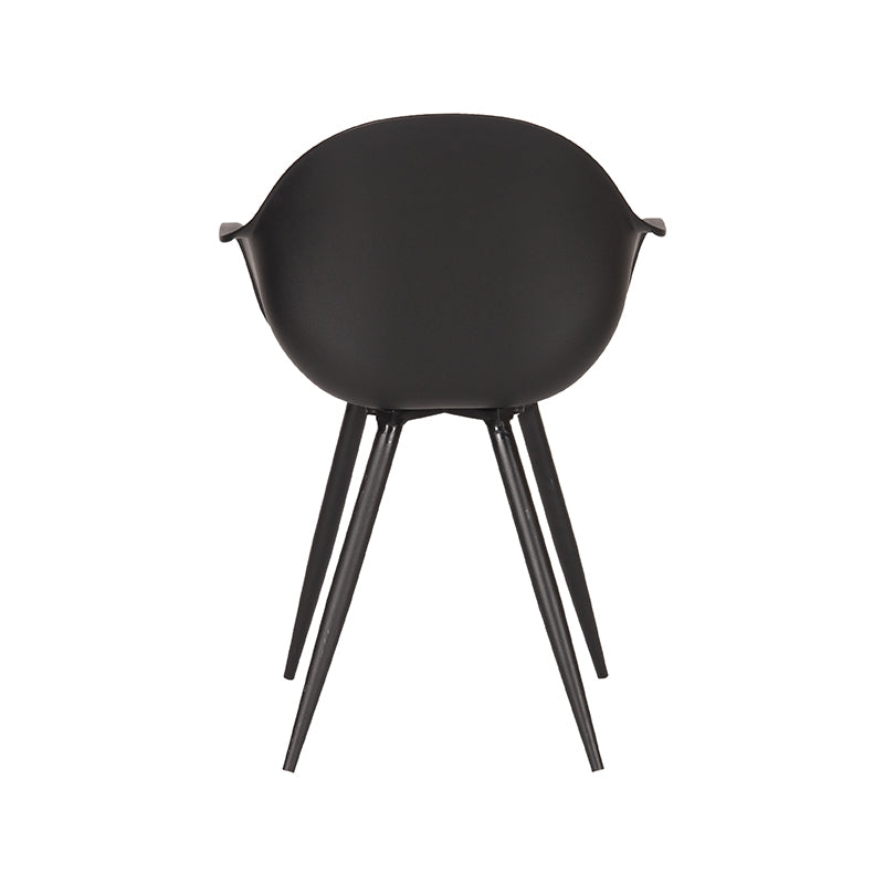 Eetkamerstoel Luca - Zwart - PP - Zwart Metalen Frame