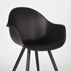 Eetkamerstoel Luca - Zwart - PP - Zwart Metalen Frame