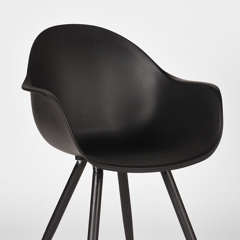 Eetkamerstoel Luca - Zwart - PP - Zwart Metalen Frame