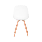 Eetkamerstoel Rimini - Wit - PP - Naturel Houtlook Frame