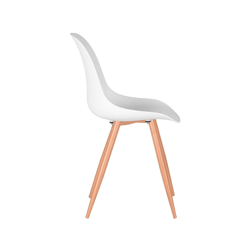 Eetkamerstoel Rimini - Wit - PP - Naturel Houtlook Frame