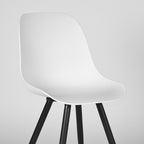Eetkamerstoel Monza - Wit - PP - Zwart Metalen Frame