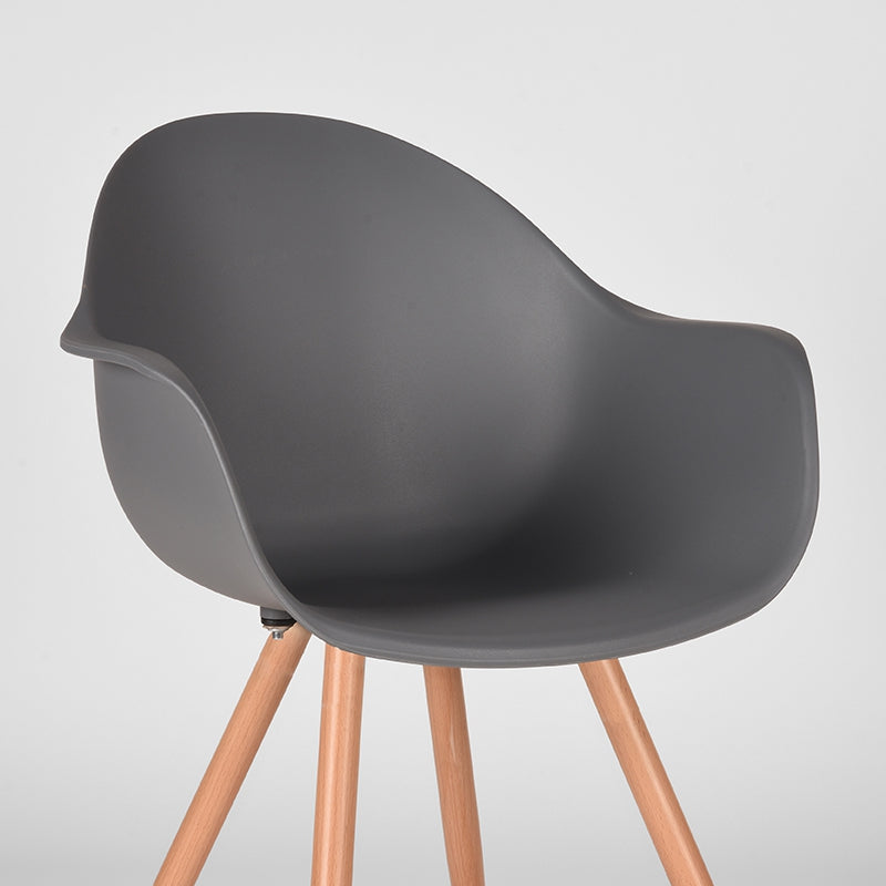 Eetkamerstoel Parma - Antraciet - PP - Naturel Houtlook Frame
