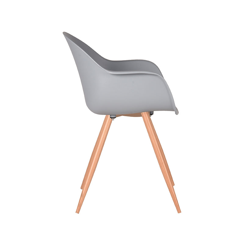 Eetkamerstoel Parma - Grijs - PP - Naturel Houtlook Frame