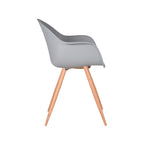 Eetkamerstoel Parma - Grijs - PP - Naturel Houtlook Frame