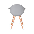 Eetkamerstoel Parma - Grijs - PP - Naturel Houtlook Frame