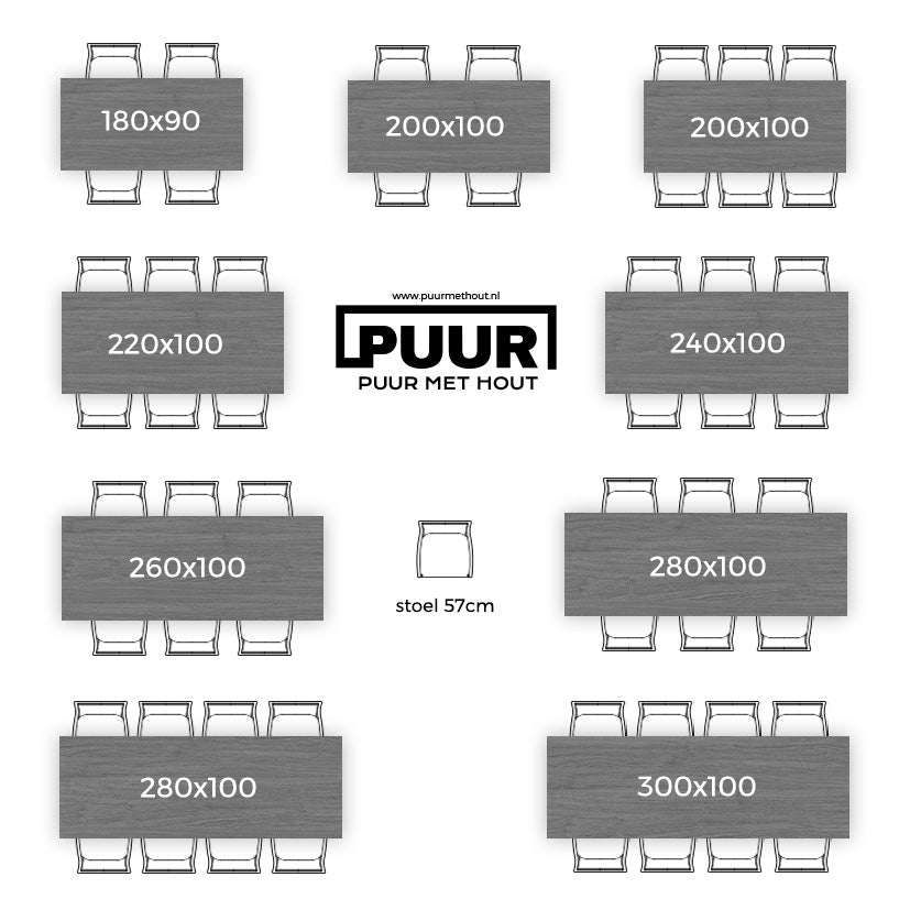 Eiken recht tafelblad 40mm