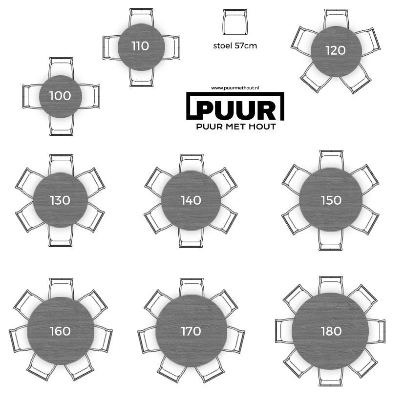 Eiken rond tafelblad 40mm
