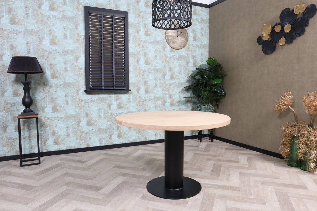 Eiken ronde eettafel Bodil