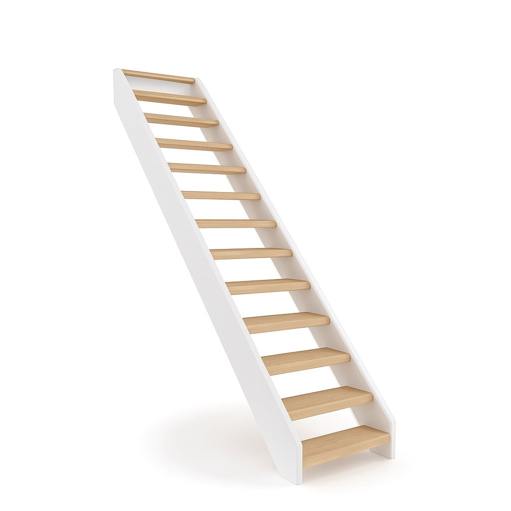 Eiken traprenovatie set - open rechte trap - DHZ pakket