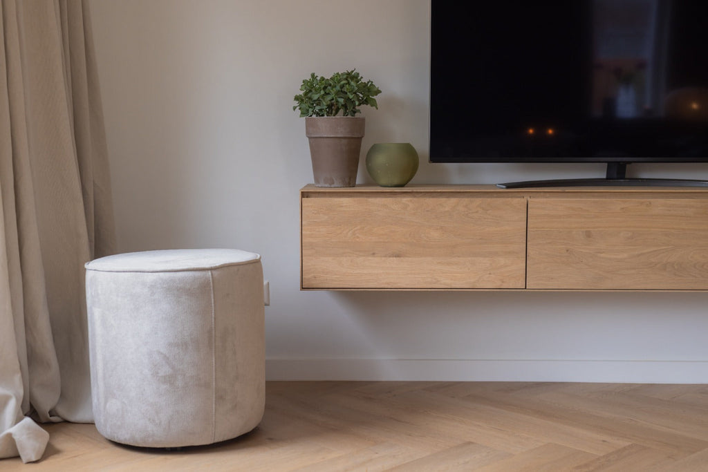 Eiken TV-meubel zwevend softclose