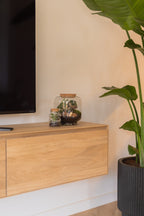 Eiken TV-meubel zwevend softclose