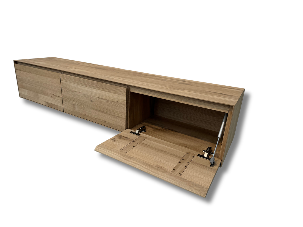 Eiken TV-meubel zwevend softclose