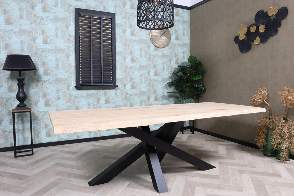 Eiken boomstam eettafel Freydis