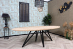 Ovale eiken eettafel Nissa facet rand